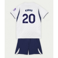 Camiseta Tottenham Hotspur Mohammed Kudus #20 Primera Equipación Replica 2026-27 para niños mangas cortas (+ Pantalones cortos)